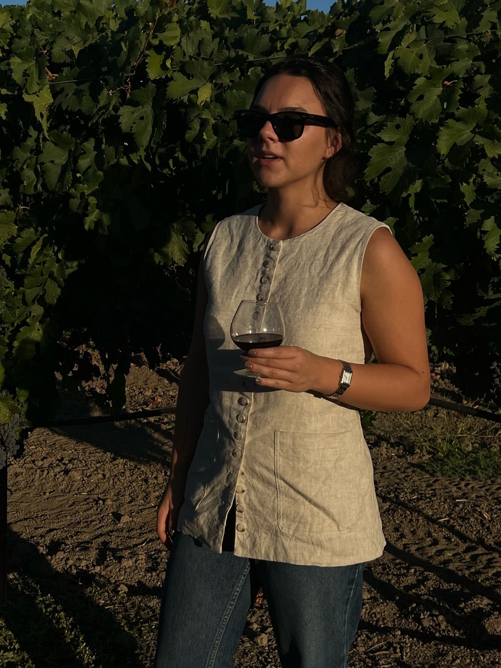 Dissh Alessia Vest in Natural Linen